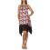 Asymmetrical strap dress with feather print