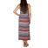Maxi strap dress with red-blue vintage print