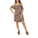 Printed strap dress with ruffle sleeves