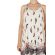 Low-cut racerback dress white with print