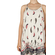 Low-cut racerback dress white with print