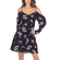 AX Paris printed cold shoulder swing dress blue