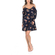 AX Paris printed cold shoulder swing dress blue