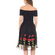 AX Paris embroidered Bardot dress black