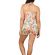 Strapless playsuit beige floral with ruffle trim