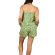 Strapless playsuit green floral with ruffle trim
