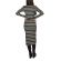 LTB Noyewo striped dress black melange-ecru