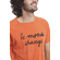 Thinking Mu Le monde change men's t-shirt orange