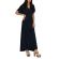Rut & Circle Vivian μακρύ φόρεμα σκούρο navy
