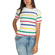 Daisy Street rainbow stripe short sleeve knitted top