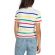 Daisy Street rainbow stripe short sleeve knitted top
