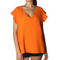 Ruffle sleeve crinkle top orange