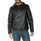 PU biker jacket black with contrast hood