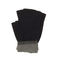 Fingerless knit gloves black with grey