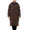 Biston long puffer jacket with hood chocolate