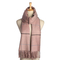 Scarf pink with brown and blue stripe