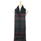 Black scarf with red stripe