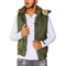 Men's khaki cotton gilet with hood