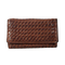 Hill Burry RFID braided leather clutch wallet dark brown