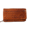 Hill Burry RFID πλεγμένο δερμάτινο πορτοφόλι clutch cognac