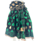 Viscose scarf green with hearts