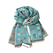 Viscose scarf turquoise with cats
