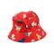 Reversible Bucket Hat Cats Print Red