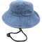 Bucket Hat With Drawstring - Washed Blue