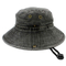 Bucket Hat With Drawstring - Washed Black