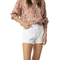 Tiffosi High Waist Denim Shorts White