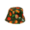 Reversible Bucket Hat Orange Print Khaki