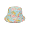Reversible Bucket Hat Flamingo Print Light Blue