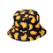 Reversible Bucket Hat Banana Print Black