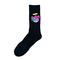 Teddy Bear Purple Head Socks Black