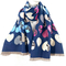 Viscose Scarf Blue With Hearts