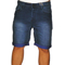 Men's denim cuff shorts in dark blue