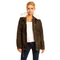 Women's khaki parka jacket with faux-fur collar