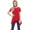 Women's split back long-line top in red