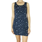 See through bodycon mini dress blue with stars