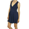 Deep V-neck cut out back skater dress in navy