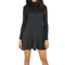 Knitted turtle neck swing dress in black