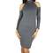 Tag Franca long sleeved cut-out shoulder dress in grey