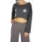 Dog's Dinner knitted crop blouse Tulip black marl