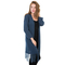 Agel Knitwear longline fringed cardigan in blue