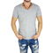 Men's V-neck t-shirt in stretch rib grey melange