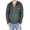 Men's zipped cardigan with hood in charcoal marl