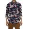Missone men's shirt navy with buttons print
