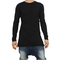 Men's extra longline long sleeve tee black