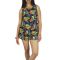 Migle + me open back playsuit black with floral