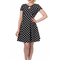 Polka dot skater dress Wild fire black